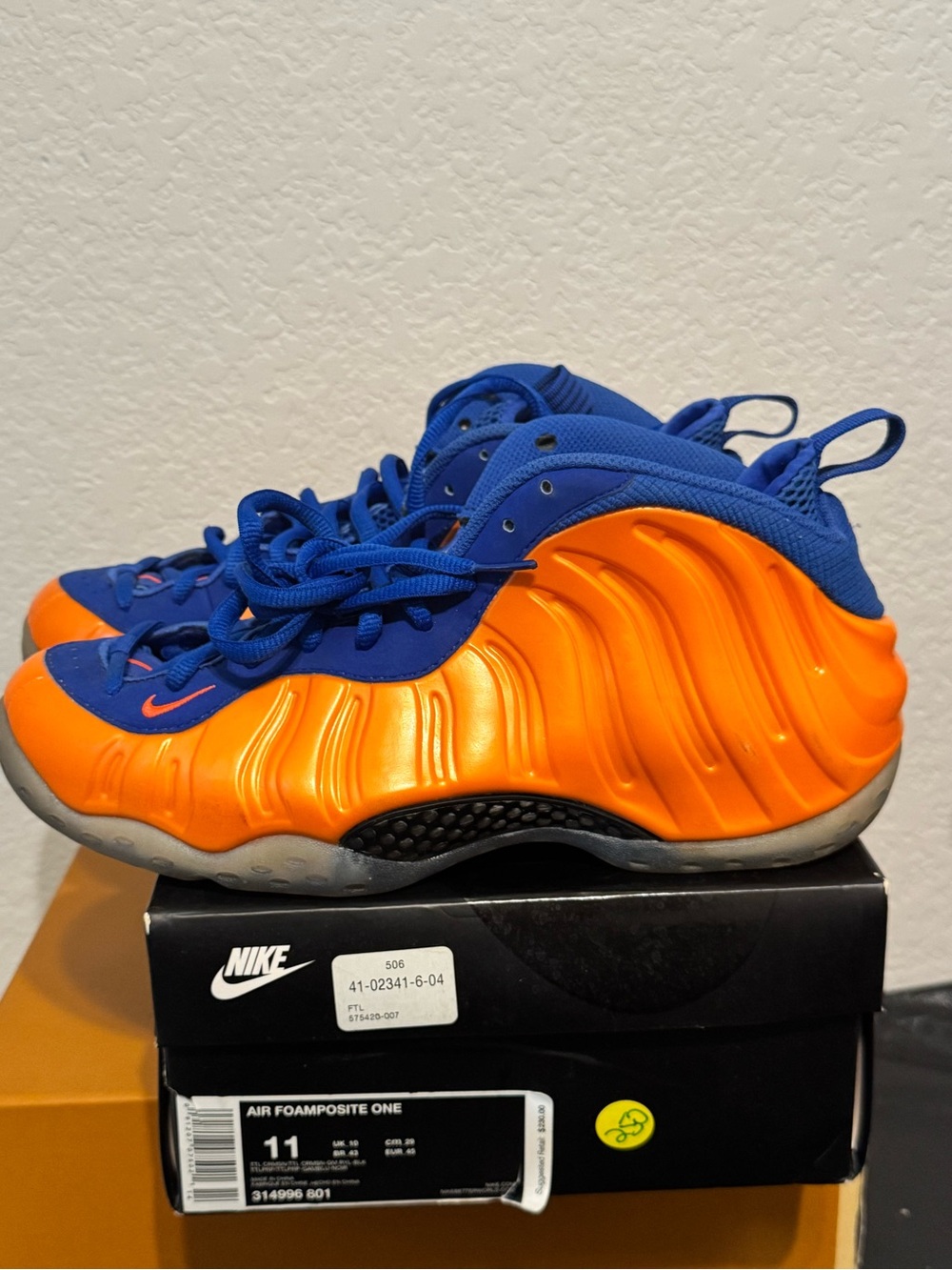 Nike  Foamposite One Knicks Sneakers - Orange/Blue rare